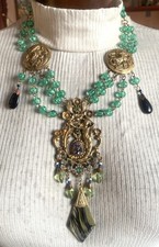 OLD ART NOUVEAU BLUE NECKLACE