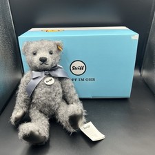Steiff Olly Mohair Grey Classic Teddy Bear 000409 Boxed with Tags RARE VGC