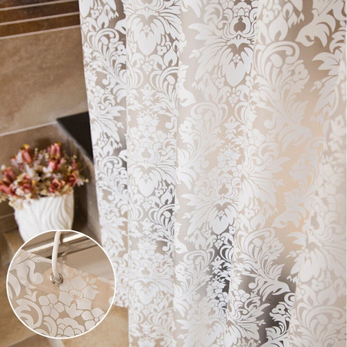 White shower curtain - white,