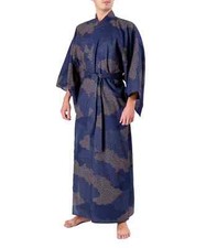 Men's Kimono Yukata Navy Cloud