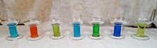 Vintage Thick coloured stem Wine/ Martini glasses/ Goblets x 7.