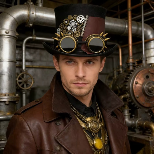 Steampunk top hat with - steampunk,