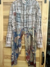 Boho Upcycled Flannel Shirt -