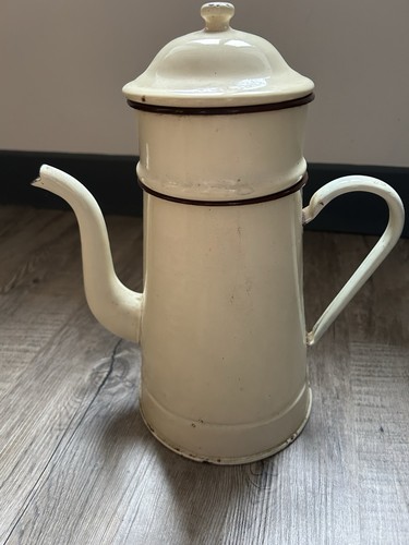 Vintage french cream enamel - vintage,