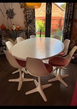 Stunning Vintage Arkana Tulip Dining Table & Chairs Set Maurice Burke 1970's