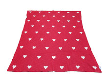 Shabby Chic Red White Throw Blanket 100% Cotton