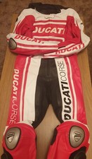 Size S (UK 38 - EUR 48) 1 Piece Ducati Motorbike Racing Leather Suit