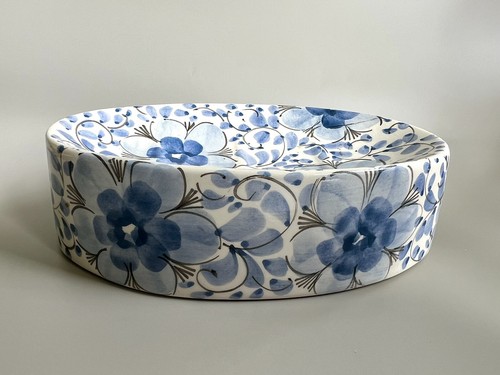 Vintage hand painted blue - painted,