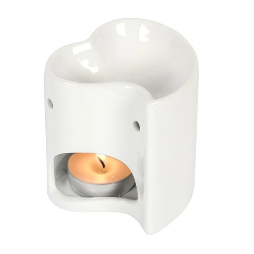 Heart shape oil burner white - oil,