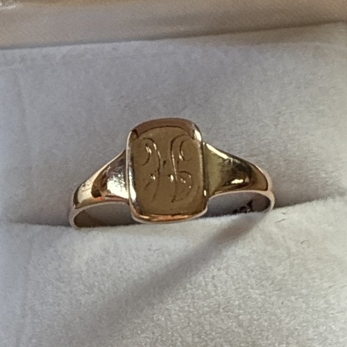 Antique 9ct rose gold signet - antique,