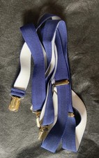 Mens Wide Navy Blue Traditional Trouser Braces Vintage Events