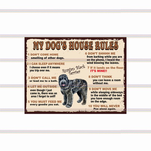 Dog house rules metal - dog’s,