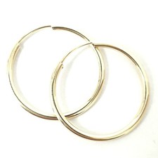 9ct Gold Hoop Earrings Sleepers 20mm Size SOLD AS A PAIR