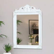 Antique white wall mirror