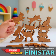 Handmade Wooden Cat Stacking