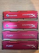 Kingston HyperX Fury 32GB (4x8GB) DDR3 1600MHz CL10 DIMM RAM – Tested, Working