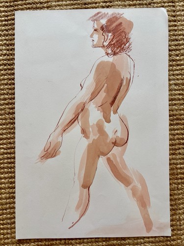 Original sanguine life drawing - sanguine,