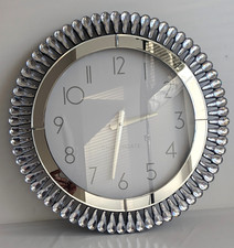 Churchgate Wall Clock White Round Jewel Mirror Gem Edge Crystal 50 cm x 50 cm