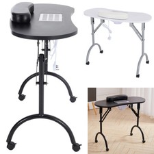 Manicure Table Nail Portable Folding Beautician Desk Workstation W/ Storage Bag