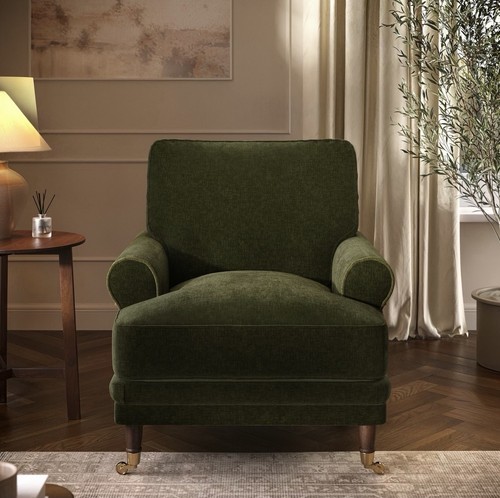 Chenille feather armchair - chenille,