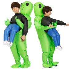 Green Alien Inflatable Monster Kids Halloween Costume Carrying Cosplay