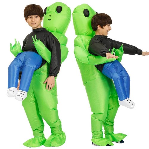Green alien inflatable - green,