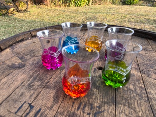 Moroccan coloured tea glasses - moroccan,