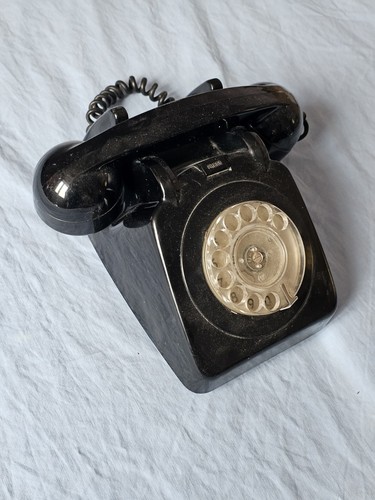 Vintage black plastic rotary - vintage,