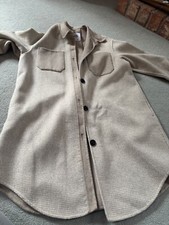 ZARA Beige / Cream Check Shacket - Size SMALL   BNNT