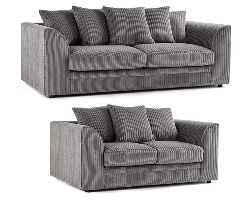 Grey jumbo cord sofa - cord,