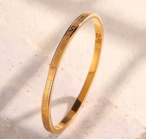 Gold roman numeral bangle - gold,