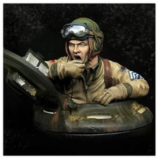 1/9 WWII US Tank Soldier Resin Bust Model - Unassembled Military Kit