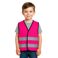 KIDS HI VIS VEST UNISEX HIGH VIZ VISIBILITY REFLECTIVE JUNIOR SAFETY WAISTCOAT
