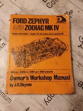 FORD ZEPHYR & ZODIAC MK4 1966 ONWARDS V4 V6 HAYNES WORKSHOP MANUAL USED FREE P&P