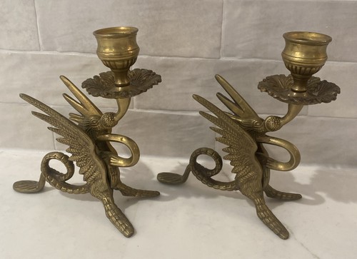 Pair vintage winged - winged, dragon