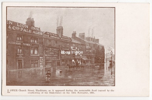 Old postcard 1901 flooding - 1901,
