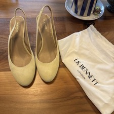 LK Bennett Lemon Suede “Henny” Slingback Shoes Eur 41 UK 7.5 BNWB RRP £199