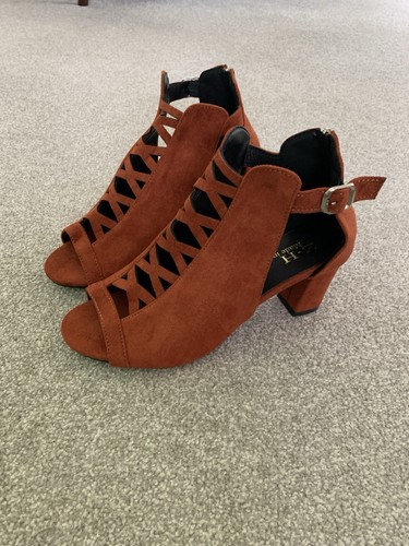 Rust suede effect zip back - suede,