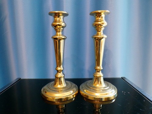 Pair victorian brass - a,