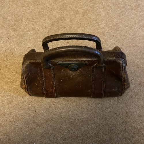 Antique leather doctors bag