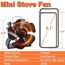 4.9in Heat Powered Stove Top