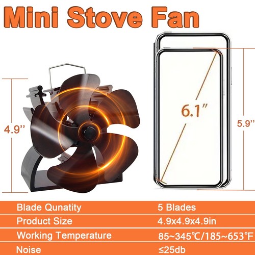 9in heat powered - stove, top