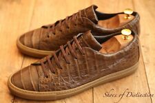 Gieves & Hawkes Brown Crocodile Leather Shoes Trainers Sneakers Men UK 10 US 11