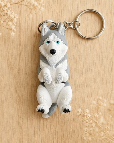 Husky grey keyring 3d - husky,