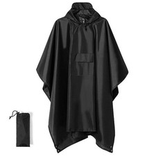 Waterproof Folding Rain Poncho Reusable Raincoat Cape Adults Hiking Cycling