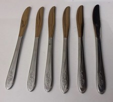 6 ONEIDA ONEIDACRAFT STAINLESS STEEL 20cm ROSEANNE DINNER DESSERT KNIVES CUTLERY