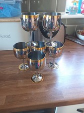 Zepter Stainless Steel And Gold Plated Goblets