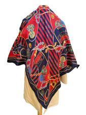 TIE RACK Art of Silk 100% Silk Scarf  Nautical  Sailing  Theme 90 x 90