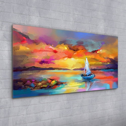 Print glass painting boat - print,