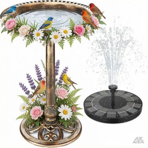 Bird bath garden pedestal - bird,